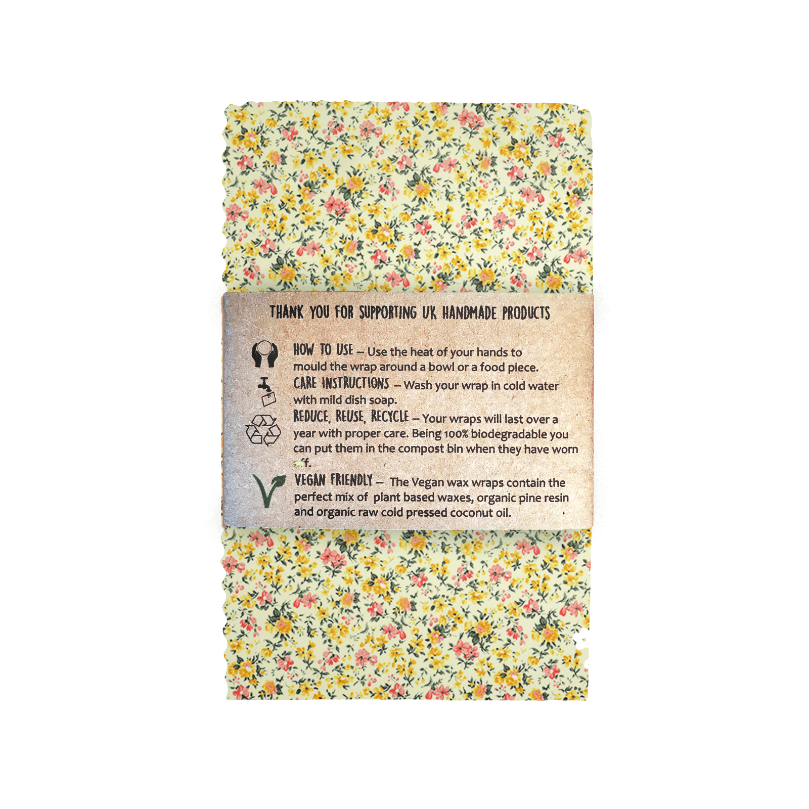 Reusable Vegan Eco Food Wraps (4 Per Pack)