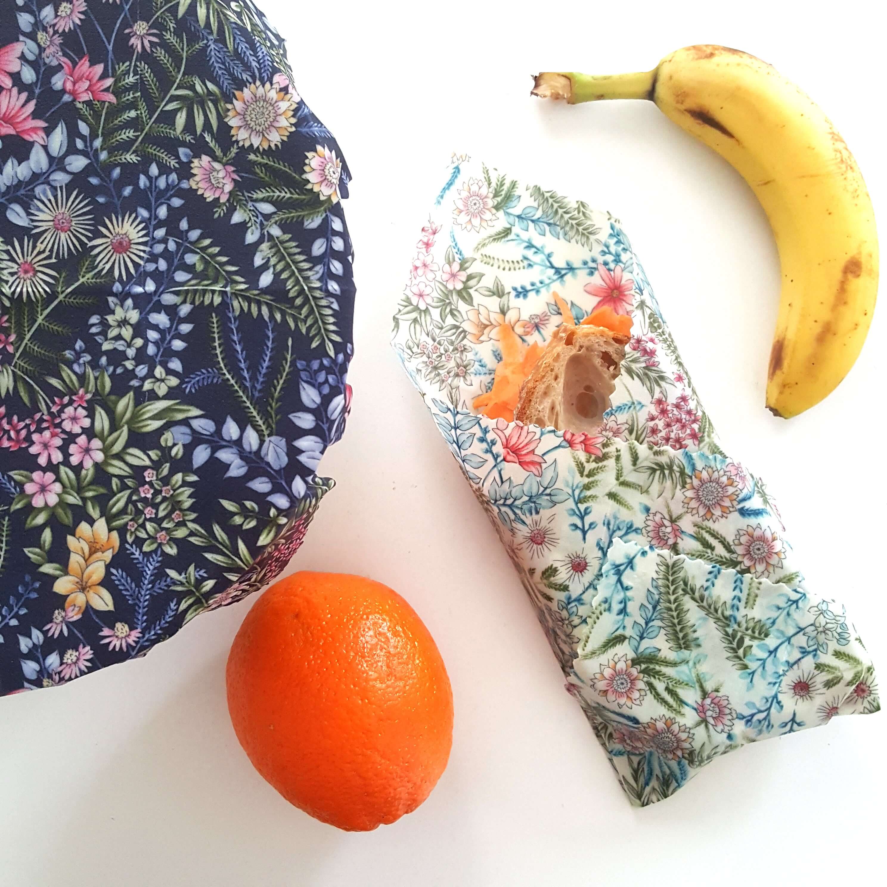 *Set of 2 Large Handmade Beeswax Wraps | Botanical-1