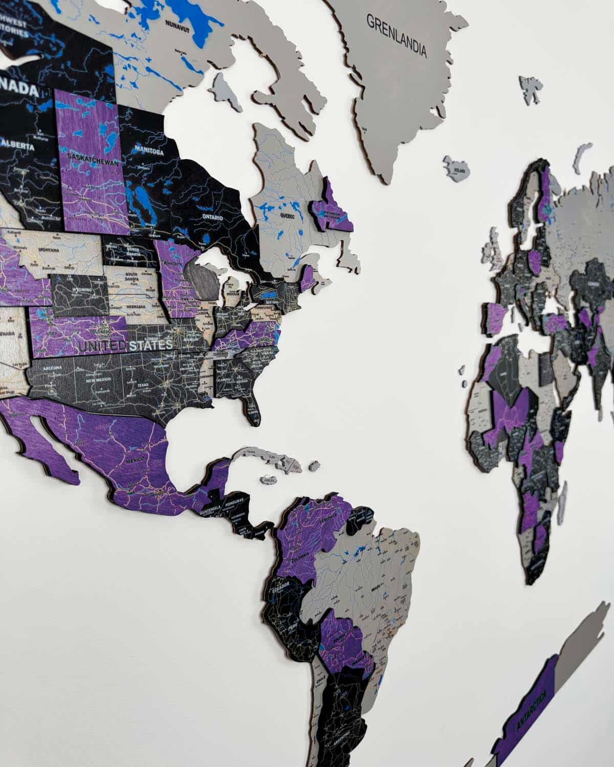 Premium 3d world map made of wood | INDIGO Birdywing®