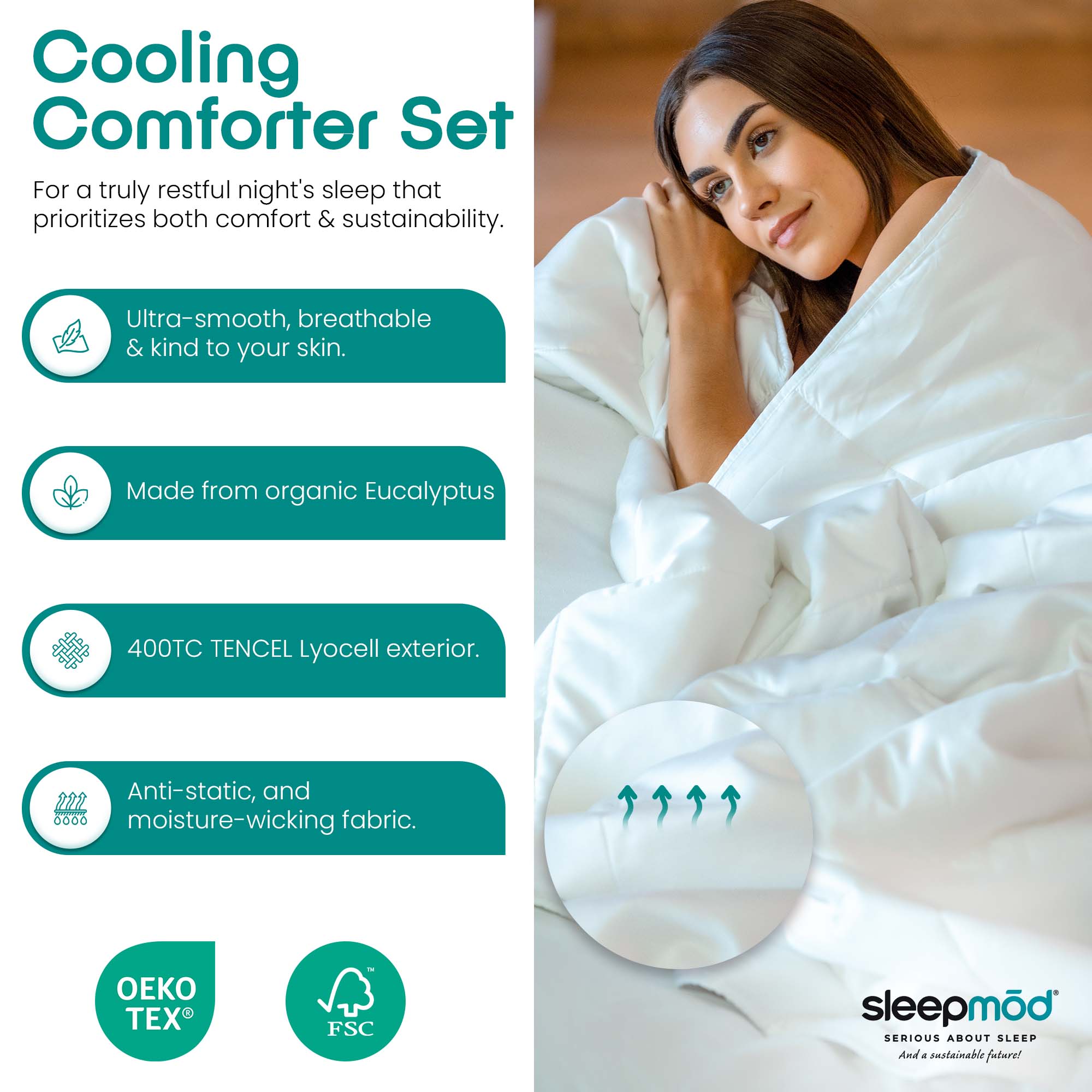 Cooling Comforter Set | TENCEL™ Eucalyptus Silk | REPREVE® Fill | All-Season