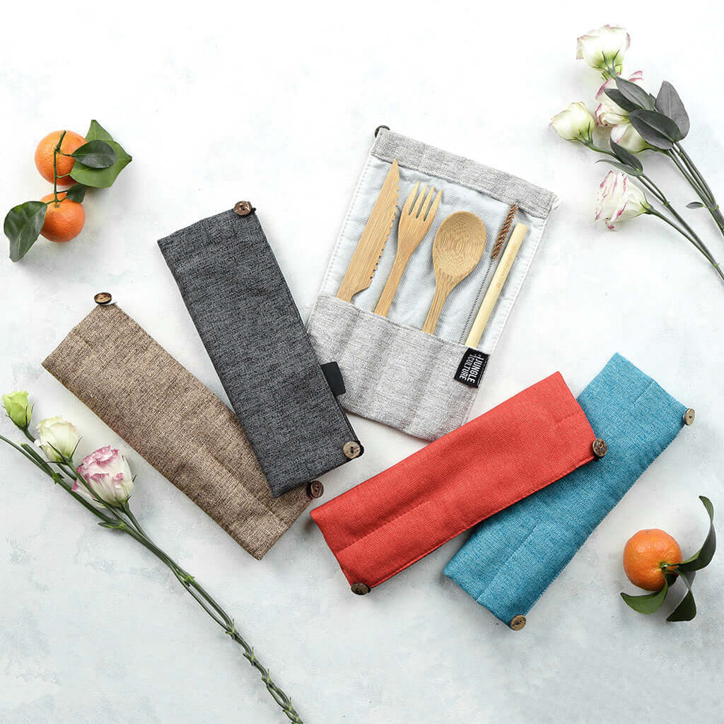 Bamboo Cutlery Travel Set | 5 Colours | Jungle Culture