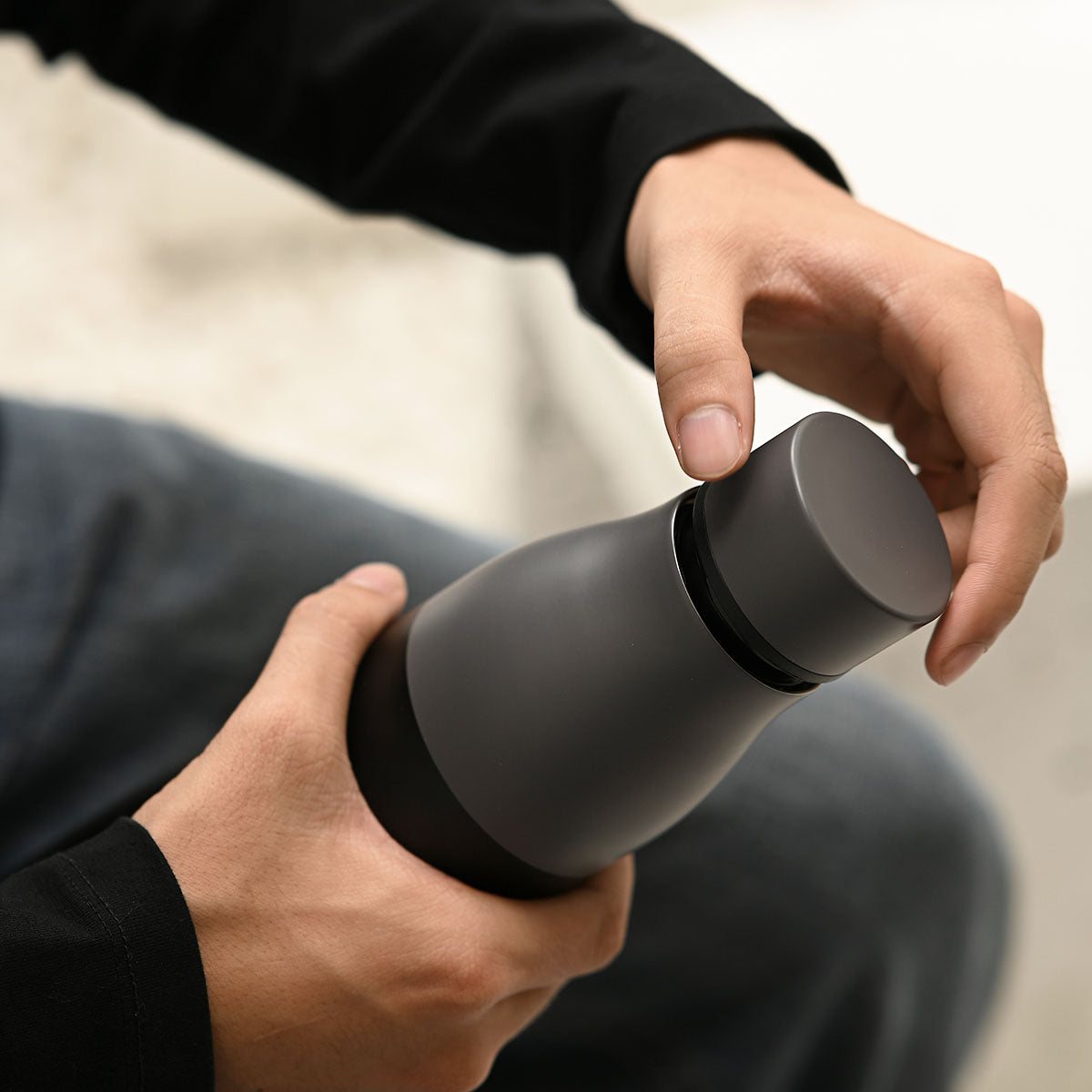 Reusable Stainless Steel Water Bottle | Matt Effect Black | 650ml