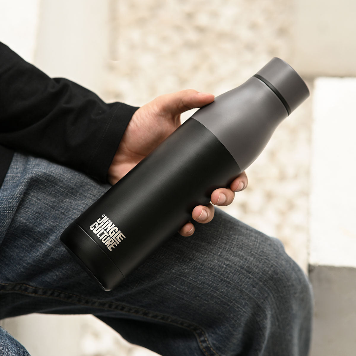 Reusable Stainless Steel Water Bottle | Matt Effect Black | 650ml