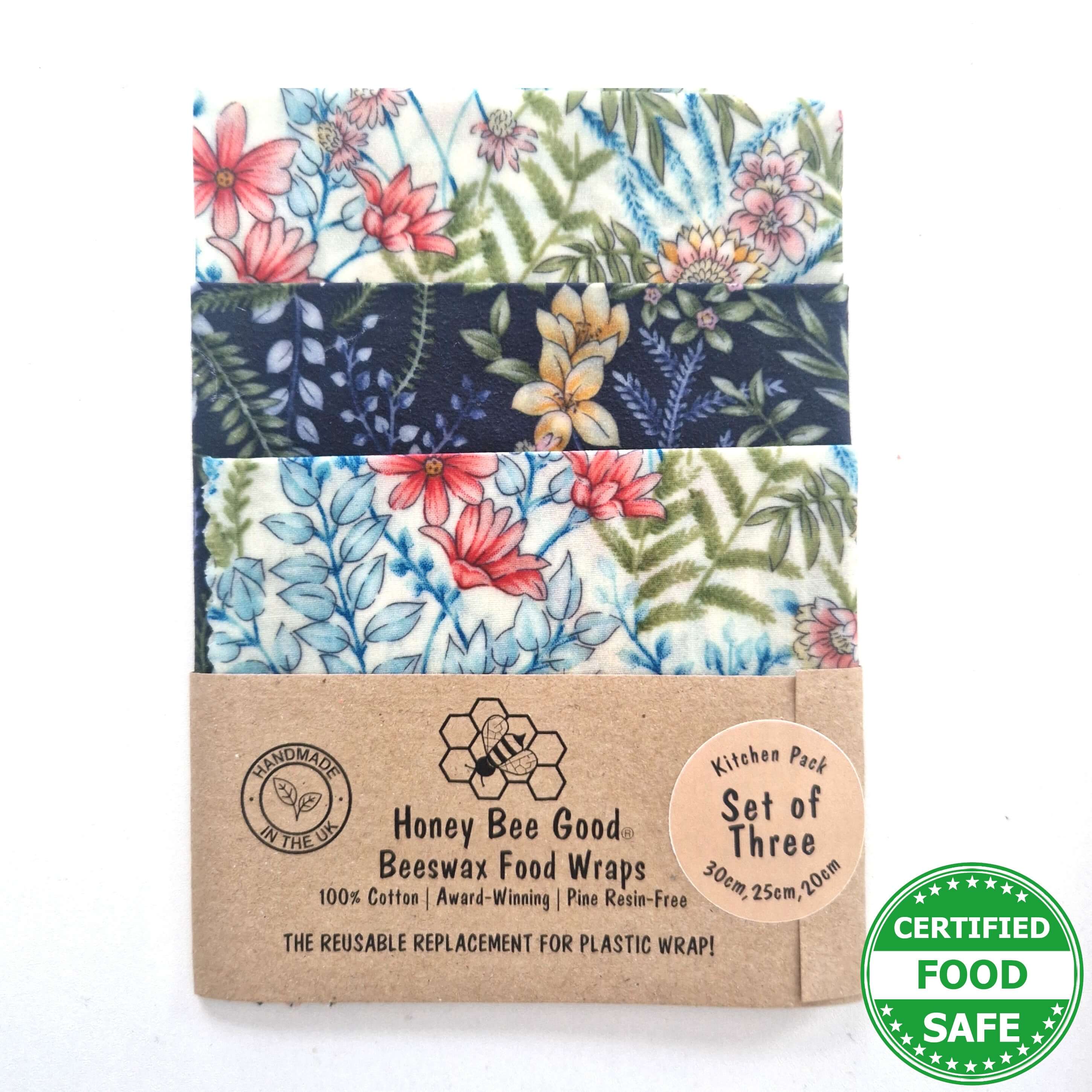 *Set of 3 Handmade Beeswax Wraps | Botanical-0