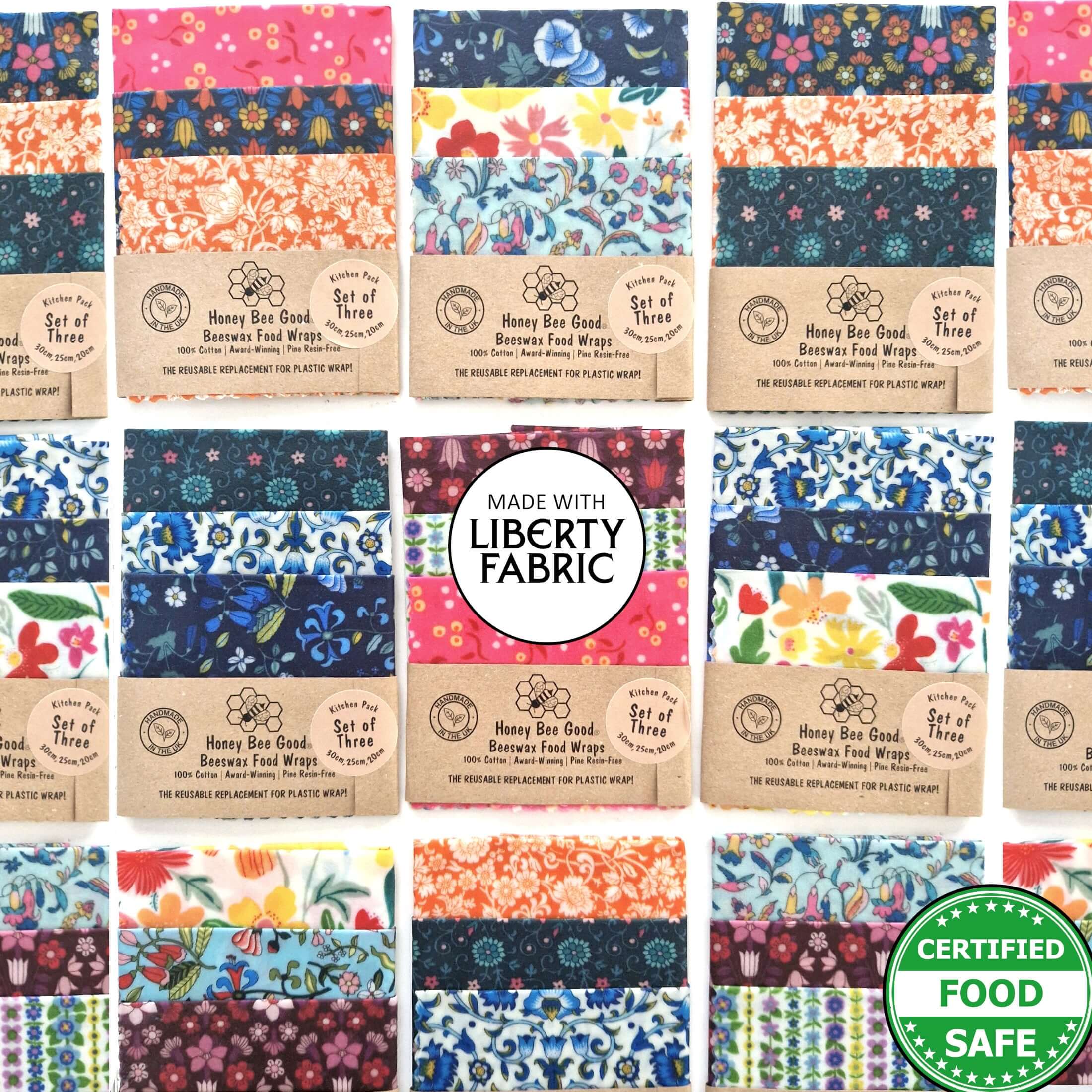 Beeswax Wraps (Set of 3) | Handmade with Liberty Fabric
