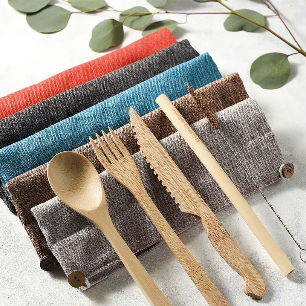 Bamboo Cutlery Travel Set | 5 Colours | Jungle Culture