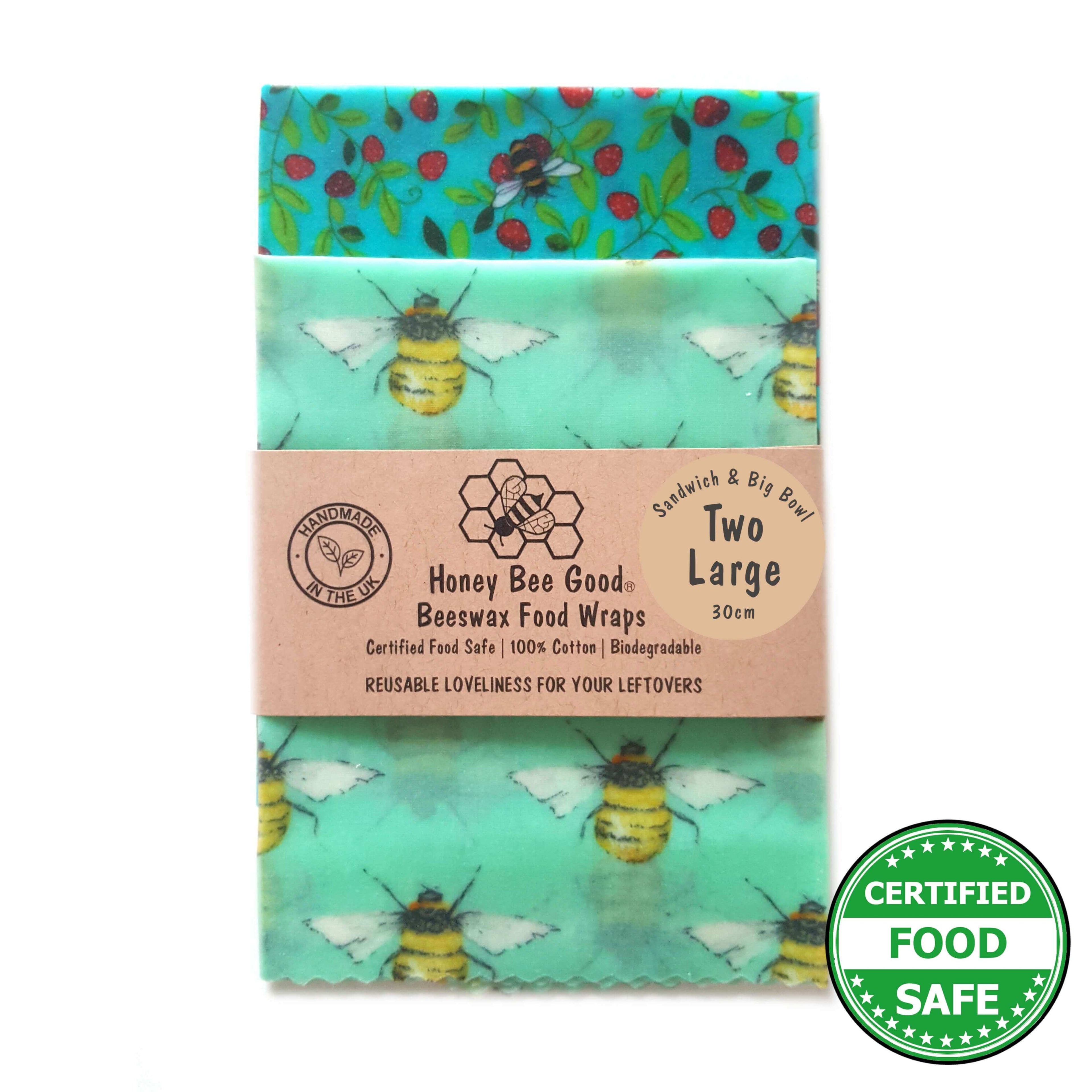 *Set of 2 Large Handmade Beeswax Wraps | Beetastic-0