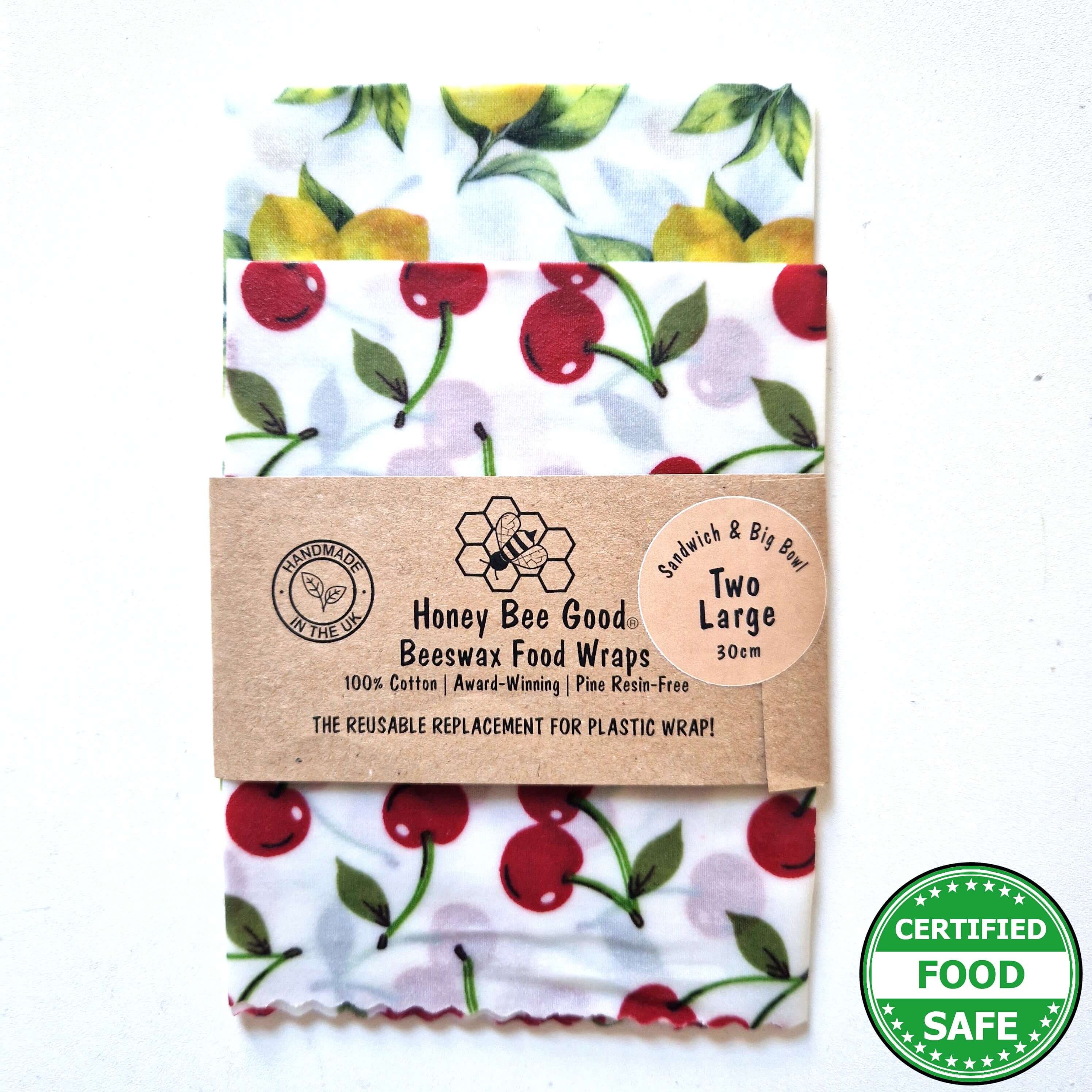 *Set of 2 Large Handmade Beeswax Wraps | Italian Kitchen-0