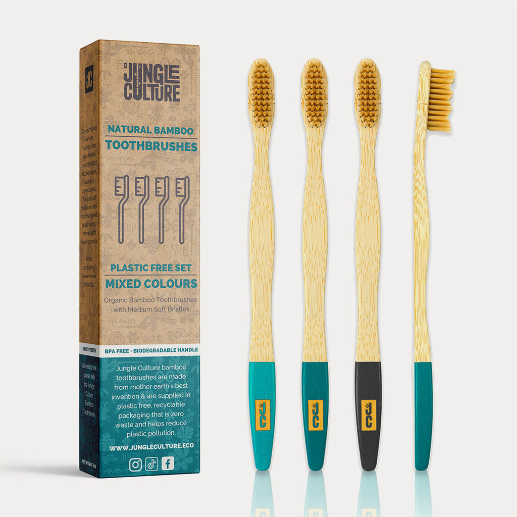 Natural Bamboo Toothbrushes (Set of 4)