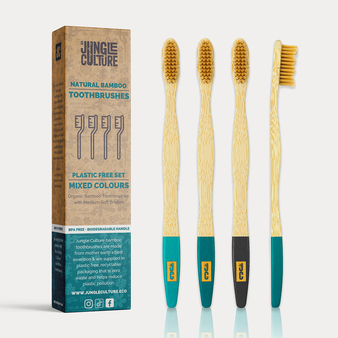 Natural Bamboo Toothbrushes (Set of 4)
