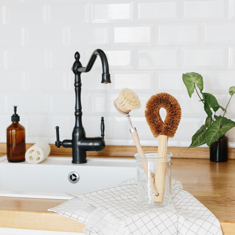 Natural Dish Brush Set | 6-Piece Zero Waste Kitchen Cleaning Set