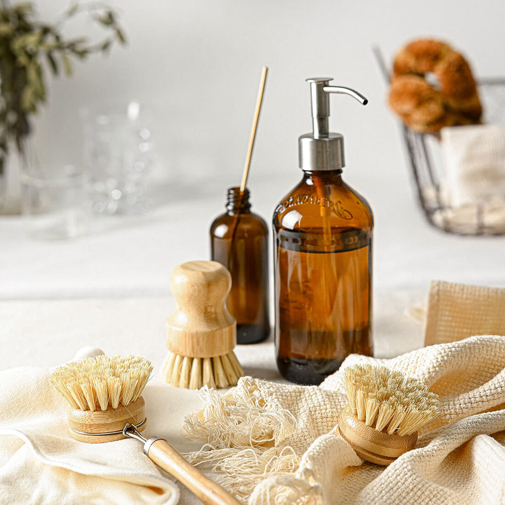 Natural Dish Brush Set | 6-Piece Zero Waste Kitchen Cleaning Set