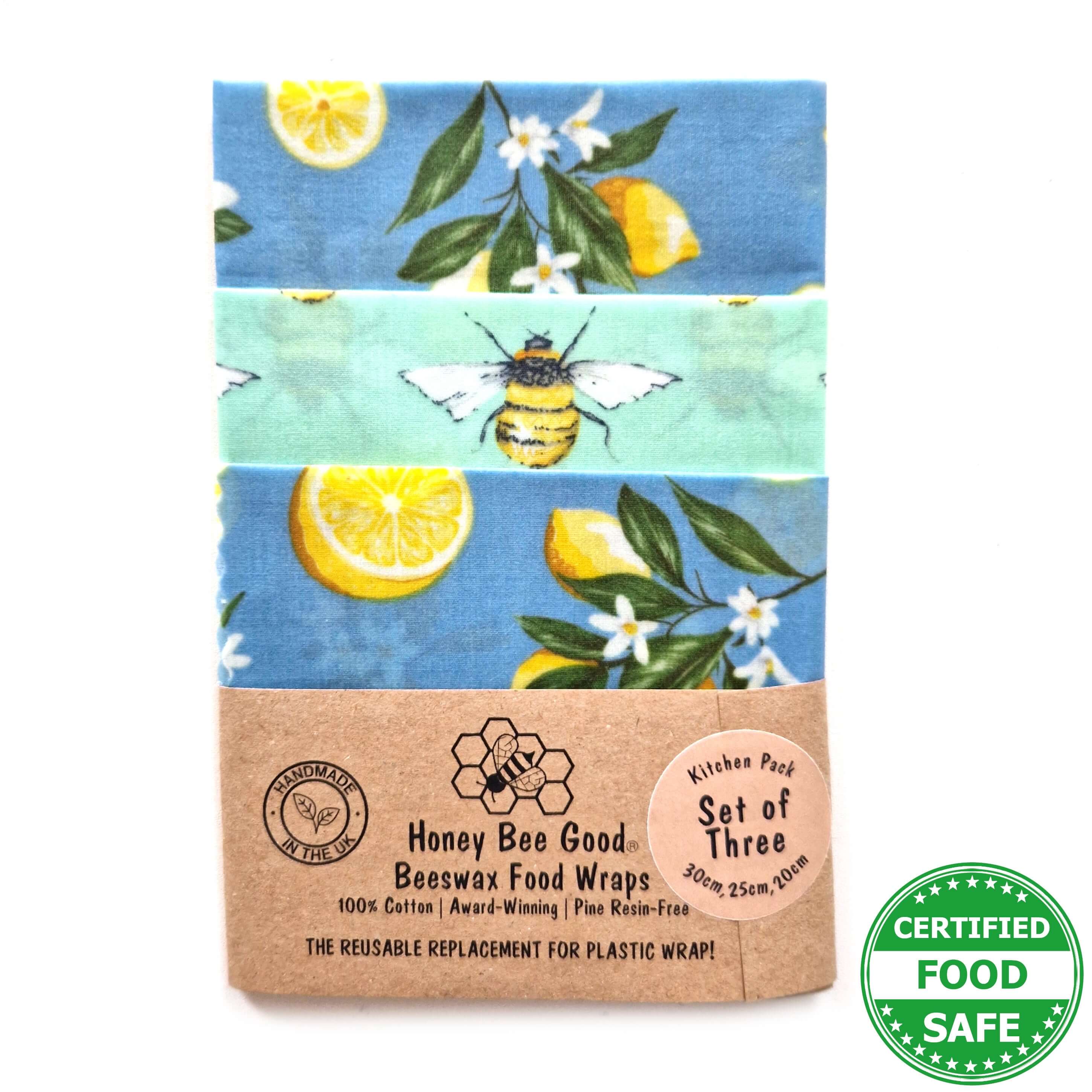 *Set of 3 Handmade Beeswax Wraps | Lemonade-0