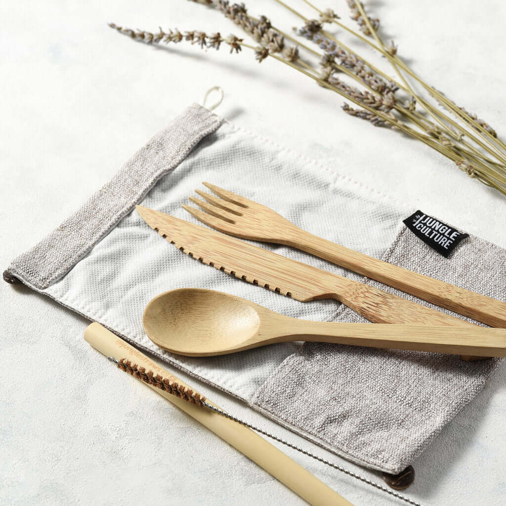Bamboo Cutlery Travel Set | 5 Colours | Jungle Culture