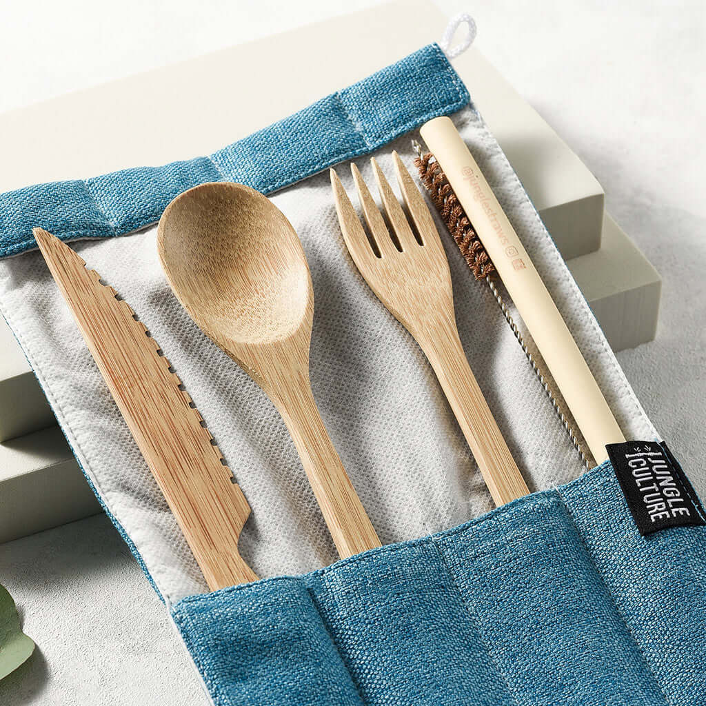 Bamboo Cutlery Travel Set | 5 Colours | Jungle Culture