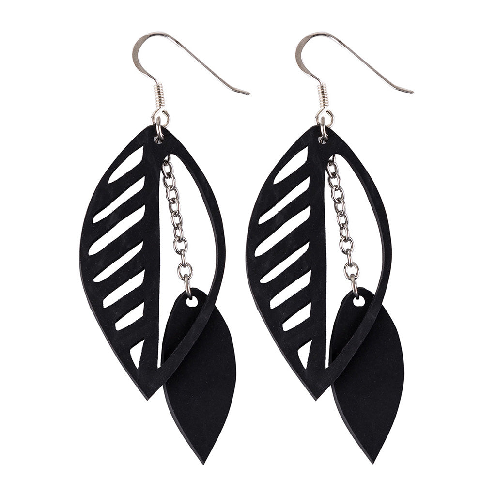 Sweet Cherry Double Leaf Earrings