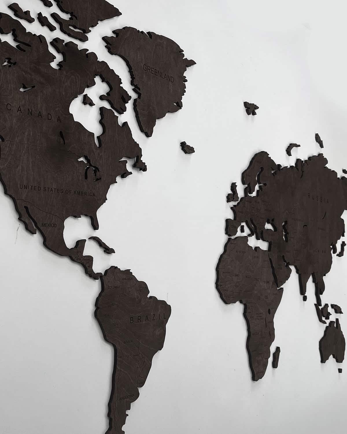 Country World Map Wood Wall Art Heban 1