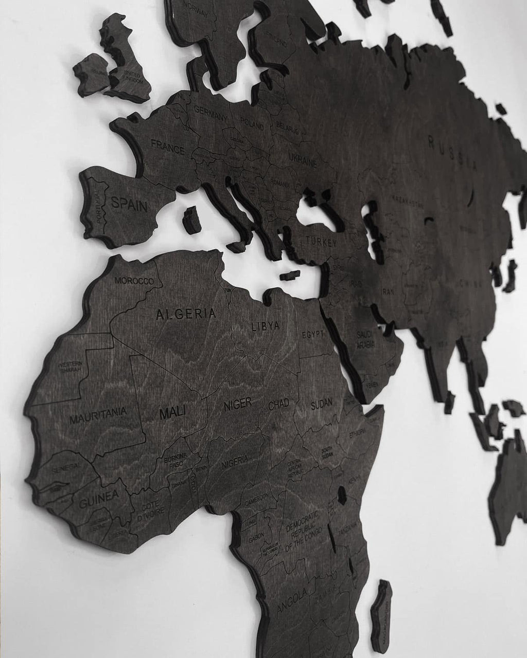 Country World Map Wood Wall Art Heban 6