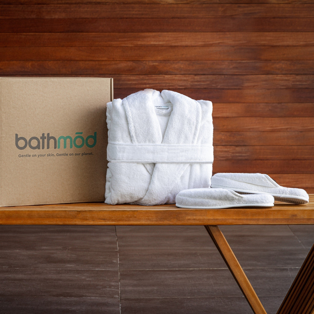 Luxury Organic Cotton Bathrobe & Slipper Set | 700 GSM | GOTS-Certified