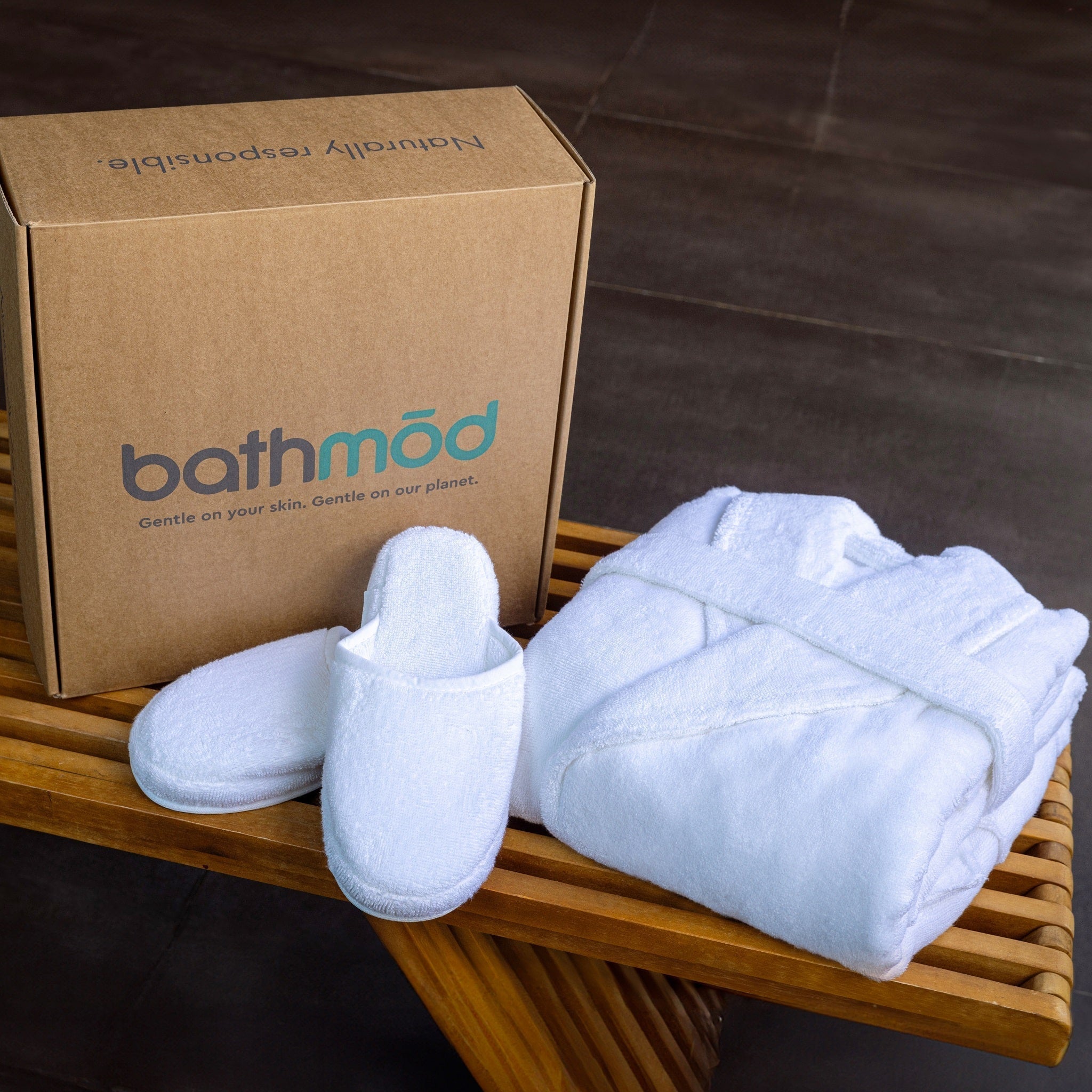 Luxury Organic Cotton Bathrobe & Slipper Set | 700 GSM | GOTS-Certified
