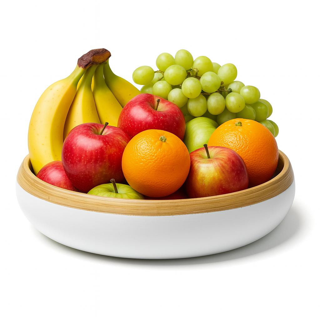 Bamboo Fruit Bowl | Off-White |30cm