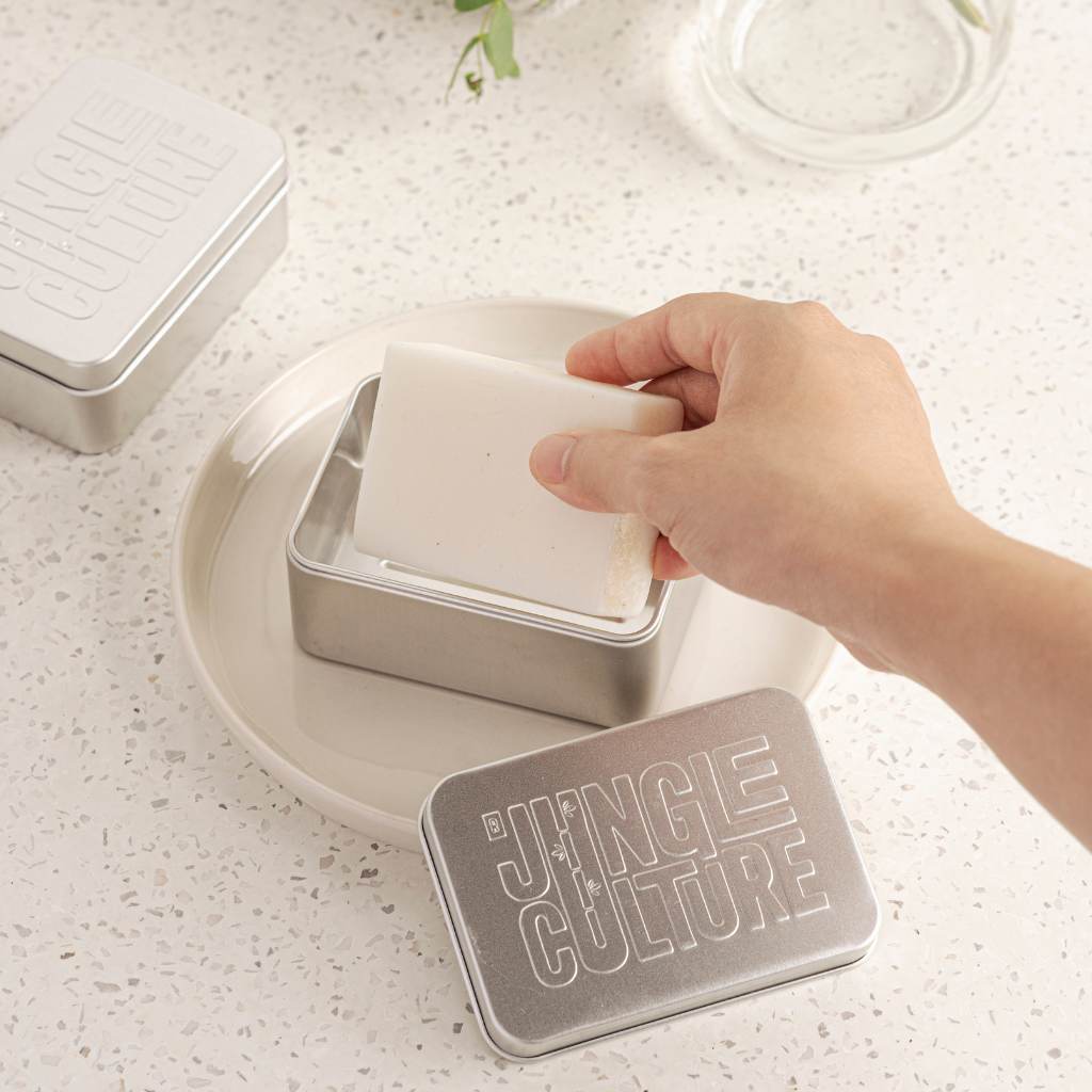 Travel Soap Tin | Metal Soap Container with Drip Tray | Jungle Culture