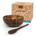 Patterned Coconut Bowl & Spoon | Single Set | Jungle Culture