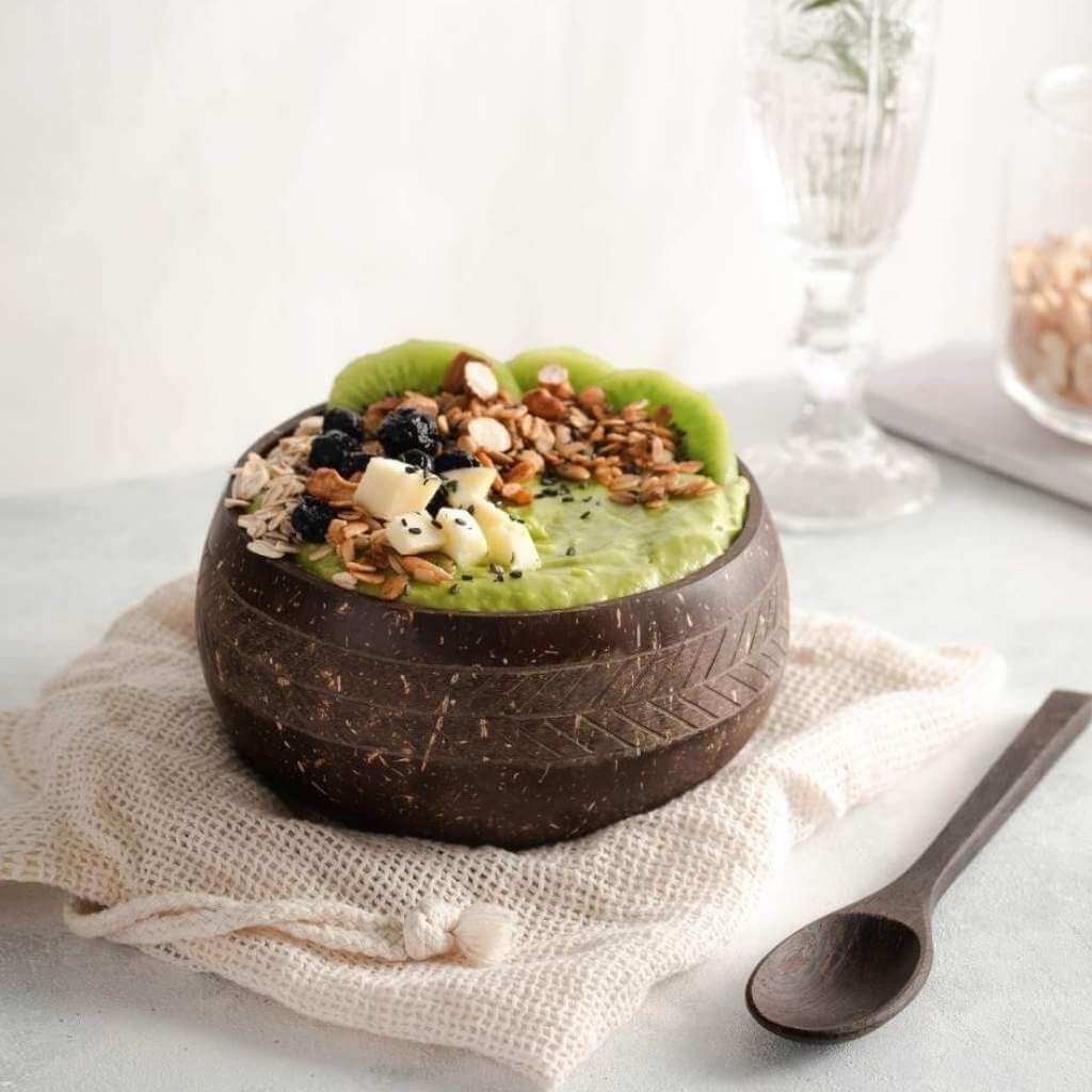 Patterned Coconut Bowl & Spoon | Single Set | Jungle Culture